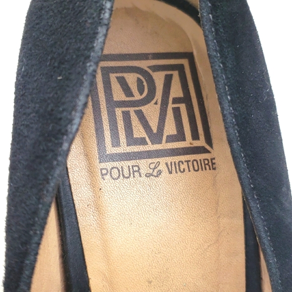 Pour La Victoire Alvery Black Suede Platform Pumps size 8.5 - Picture 6 of 12